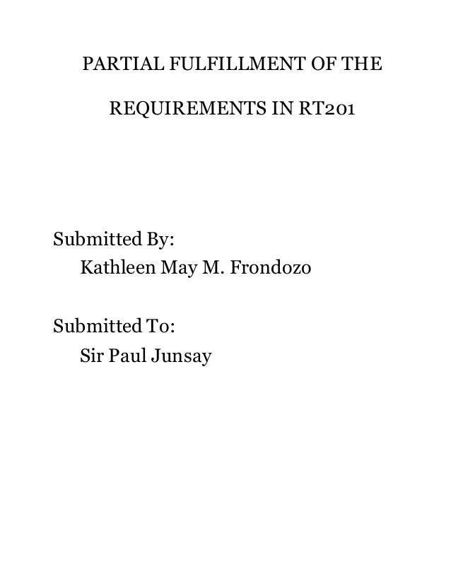 a thesis submitted in partial fulfillment