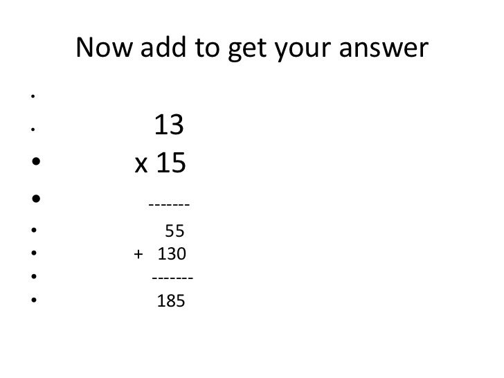 Partial Products Multiplication Partial Products Multiplication