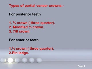 Dr Saransh Malot Partial veneer presentation preparation and ...