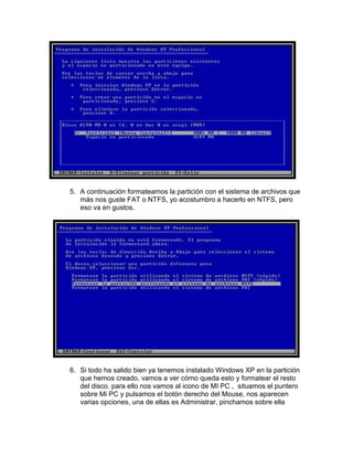 Partición en el disco duro