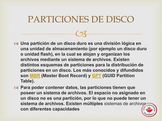 Particiones de disco | PPTX