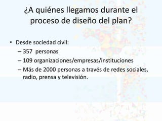 De la colaboración a las políticas
públicas
• Retos cívicos, México
– Detona por una iniciativa ciudadana
– Se genera un m...
