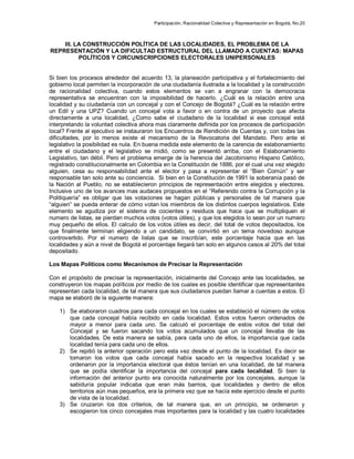 Participación, Racionalidad Colectiva y Representación en Bogotá, No.20
III. LA CONSTRUCCIÓN POLÍTICA DE LAS LOCALIDADES, ...