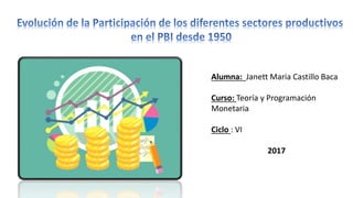 Alumna: Janett Maria Castillo Baca
Curso: Teoría y Programación
Monetaria
Ciclo : VI
2017
 