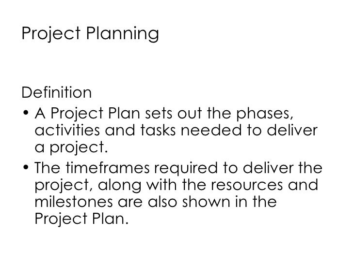 Project planning