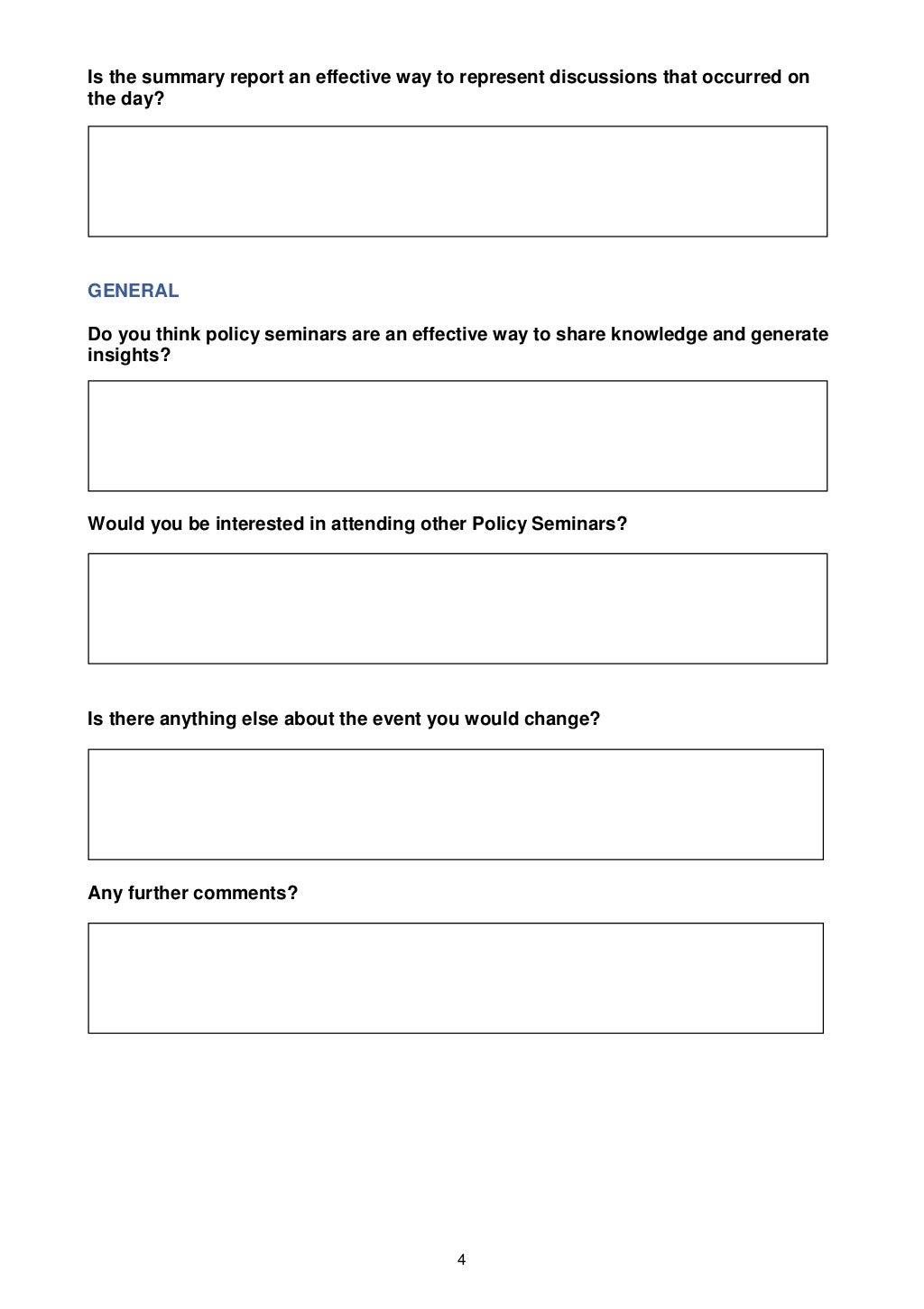 Participant Feedback Form