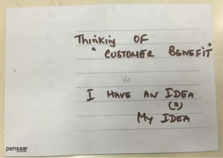 Participant share their input on the Design Thinking summit workshop