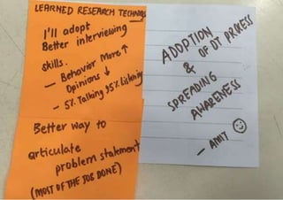 Participant share their input on the Design Thinking summit workshop