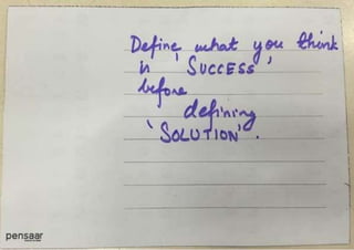 Participant share their input on the Design Thinking summit workshop