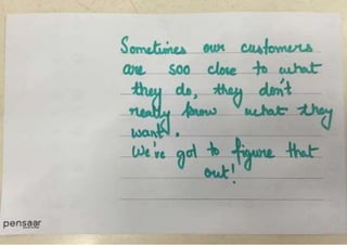 Participant share their input on the Design Thinking summit workshop