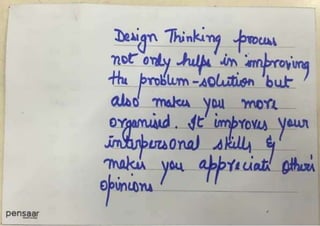 Participant share their input on the Design Thinking summit workshop