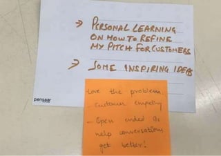 Participant share their input on the Design Thinking summit workshop