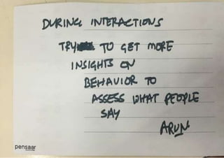 Participant share their input on the Design Thinking summit workshop