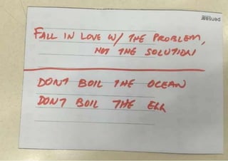 Participant share their input on the Design Thinking summit workshop