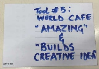 Participant share their input on the Design Thinking summit workshop