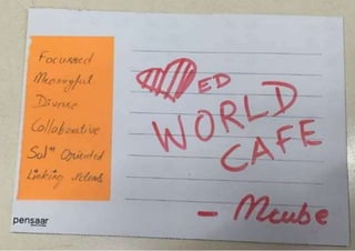 Participant share their input on the Design Thinking summit workshop