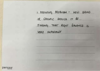 Participant share their input on the Design Thinking summit workshop