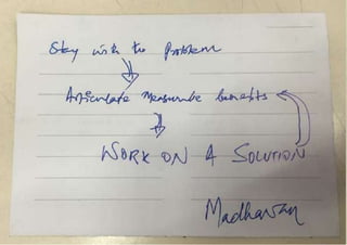 Participant share their input on the Design Thinking summit workshop