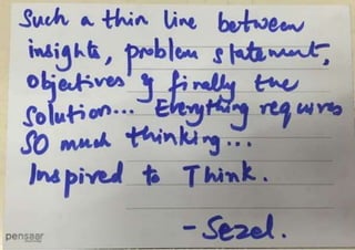 Participant share their input on the Design Thinking summit workshop