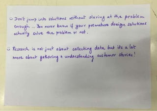 Participant share their input on the Design Thinking summit workshop