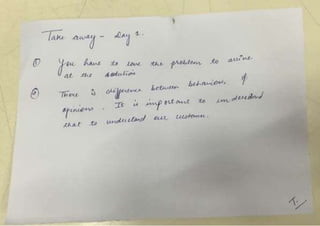 Participant share their input on the Design Thinking summit workshop