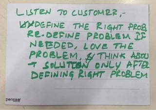 Participant share their input on the Design Thinking summit workshop