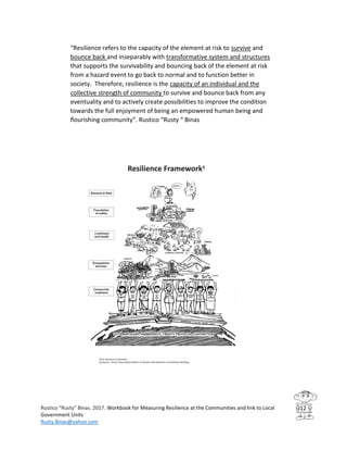 Workbook for Measuring Resilience at the Communities and Link to Local ...