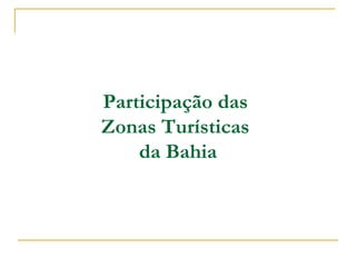 Participação das  Zonas Turísticas  da Bahia 
