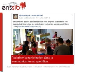 Participation en bibliothèque : dialogue avec la BM Louise Michel, Paris