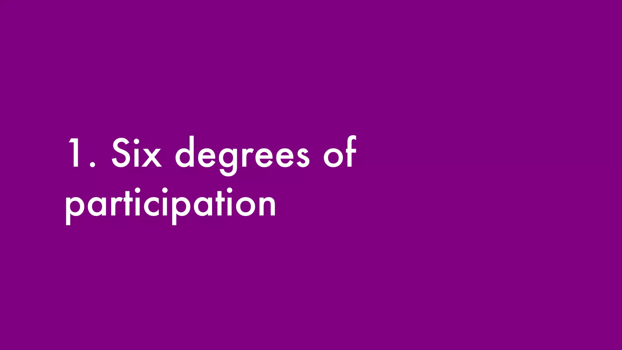 1. Six degrees of participation 