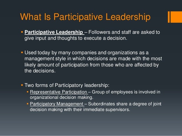participative leadership theory