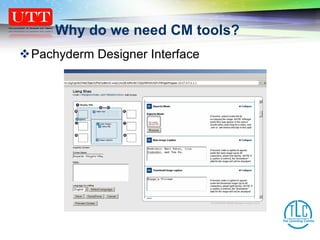 Pachyderm Designer Interface Why do we need CM tools? 