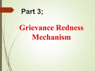 Part 3;
Grievance Redness
Mechanism
 