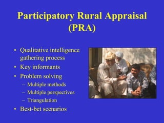 Participatory epidemiology and the use of models to design control strategies