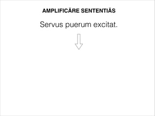 AMPLIFICĀRE SENTENTIĀS
Servus puerum excitat.
 