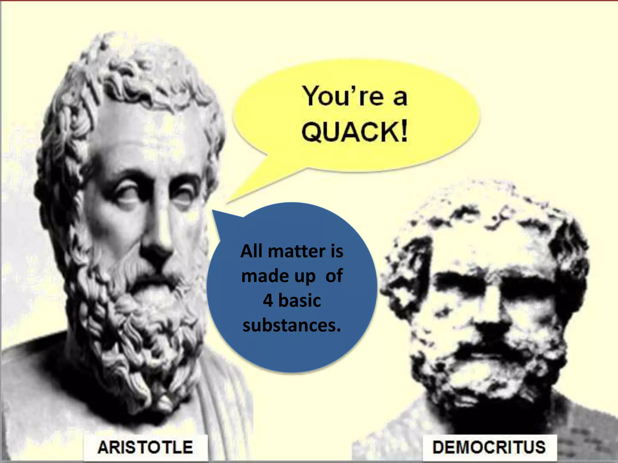 All matter is
made up of
4 basic
substances.
 