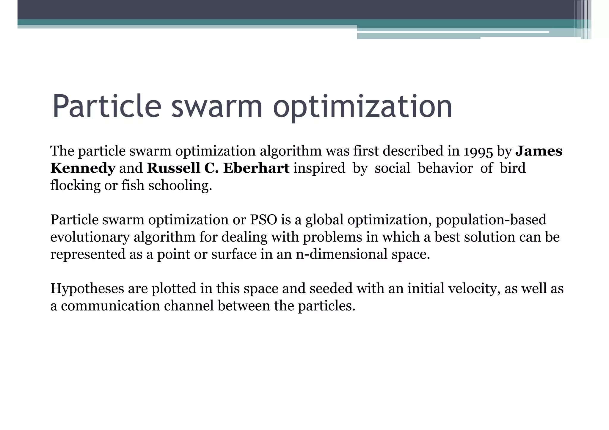 Particle Swarm Optimization