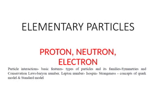 Comprehensive Overview of Elementary Particles and Their Properties in ...