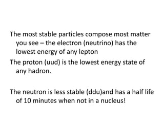 Stable Particles Particle physics 2010 | PPTX