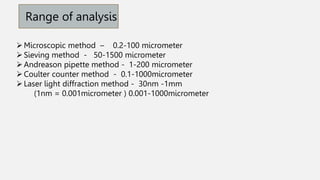 particle size analysis with various methods | PPTX