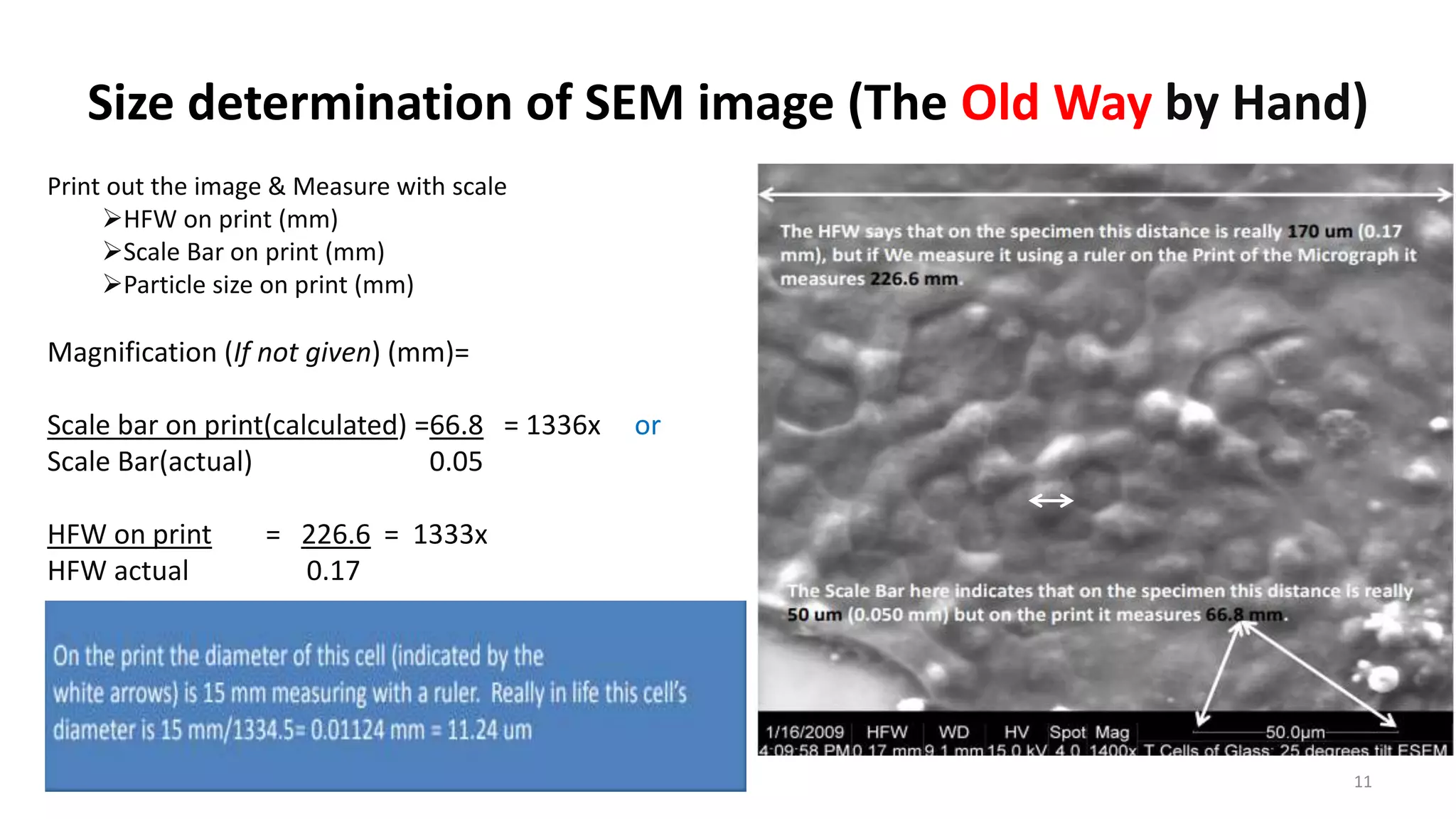 Particle size by sem and xrd | PPTX