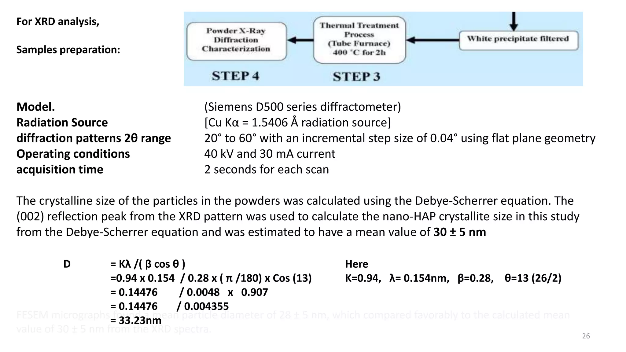 Particle size by sem and xrd | PPTX
