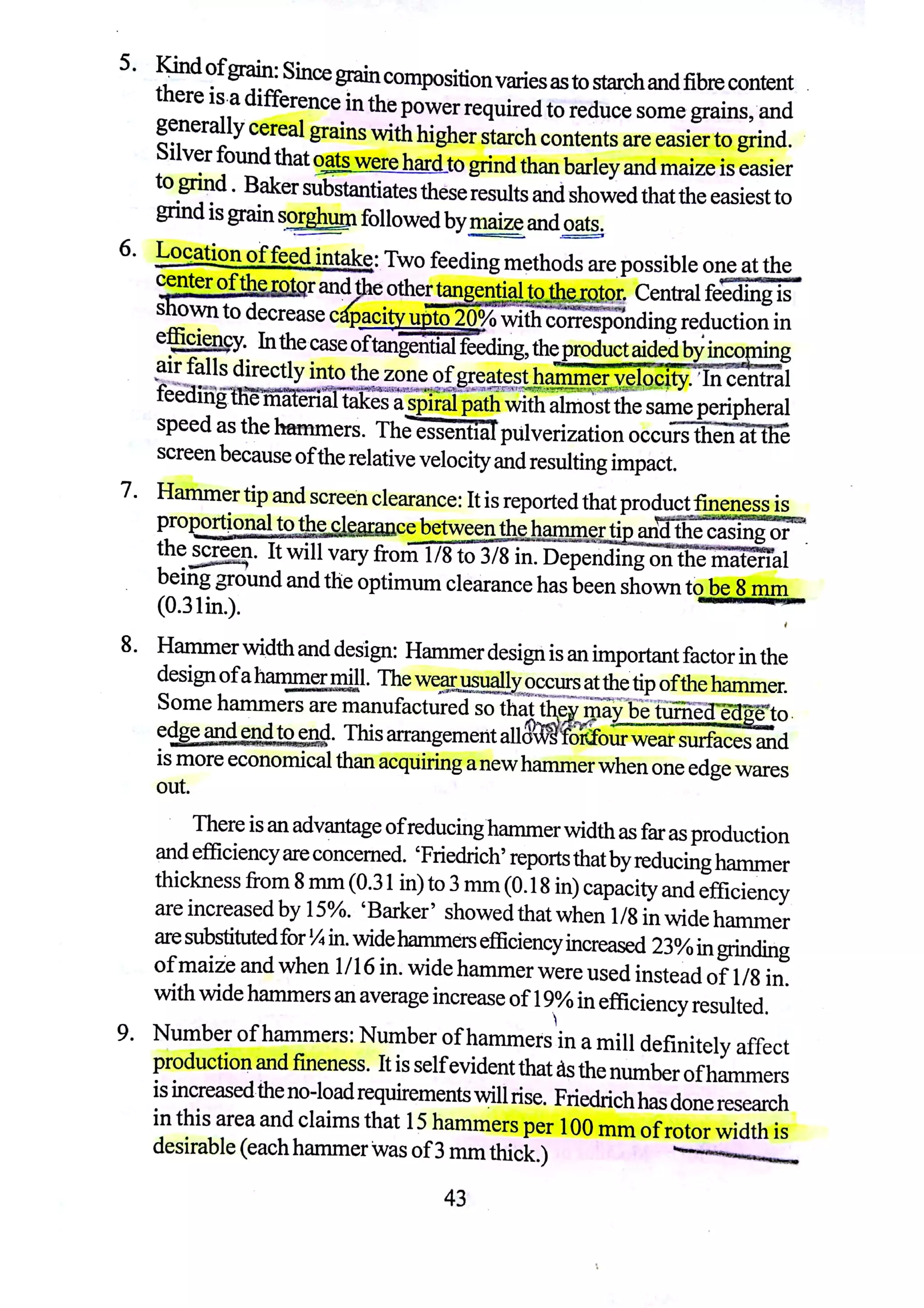 Particle size reduction procedures in feed and fodder processing | PDF