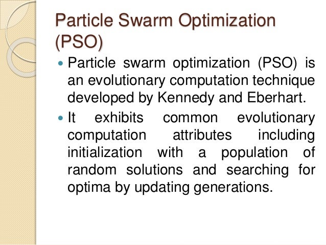 Particle swarm optimization