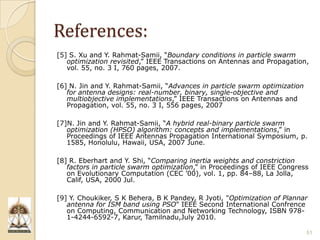 Particle Swarm Optimization and it's Applications in Electromagnetics
