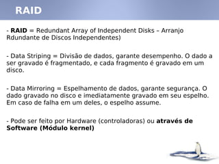 Linux - Partições e Raid
