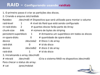 Linux - Partições e Raid