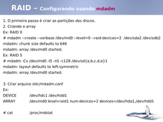 Linux - Partições e Raid