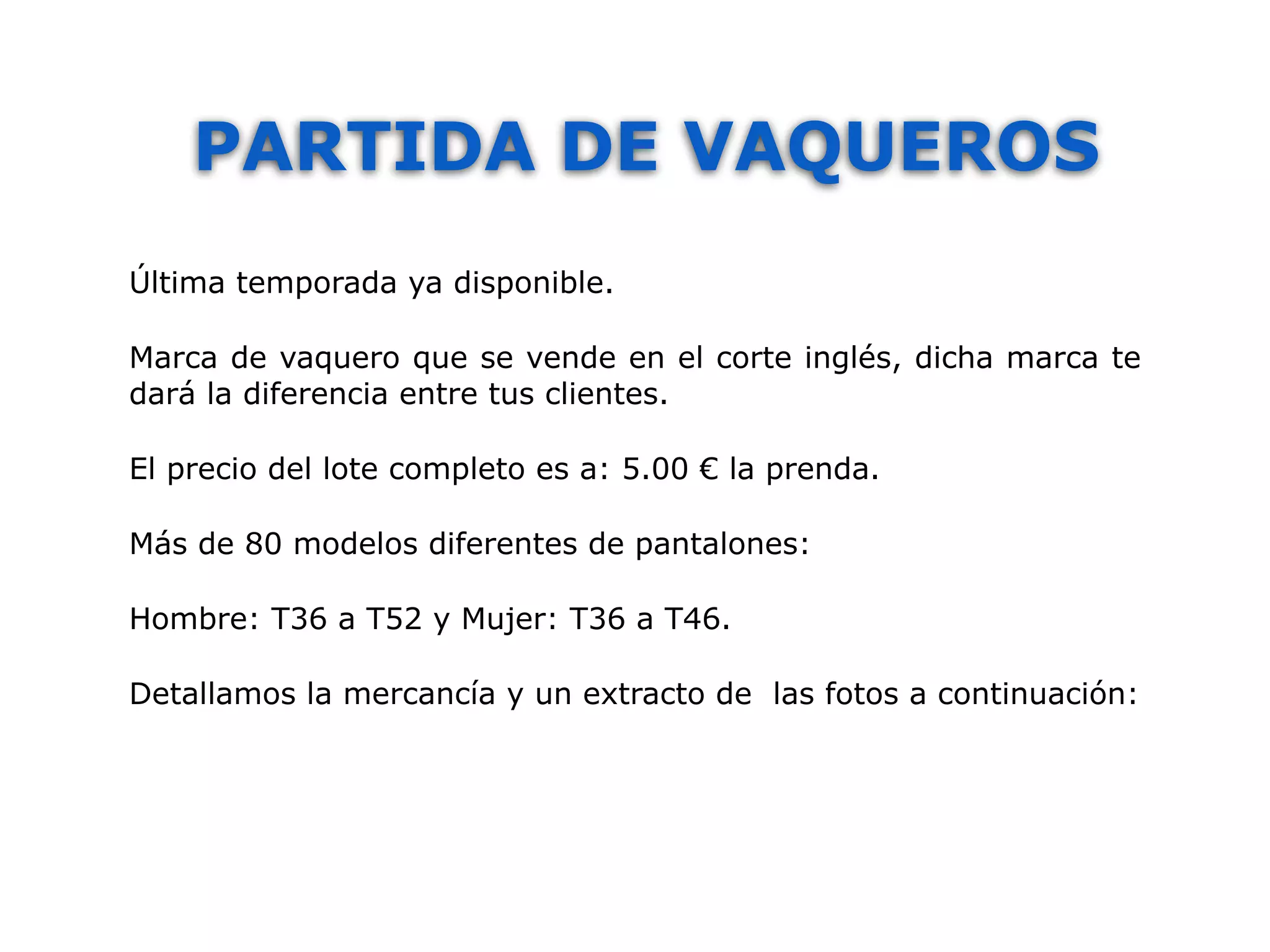 Partida vaqueros cambalache