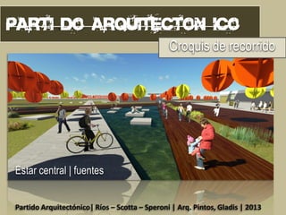 Croquis de recorrido

Estar central | fuentes
Partido Arquitectónico| Ríos – Scotta – Speroni | Arq. Pintos, Gladis | 2013

 